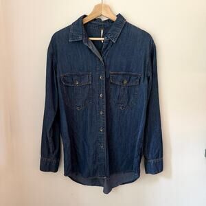 Free People Oversized Denim Shirt C019